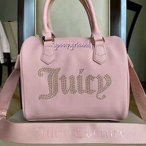 Juicy Couture Pink Taffy Studded Satchel Crossbody Handbag